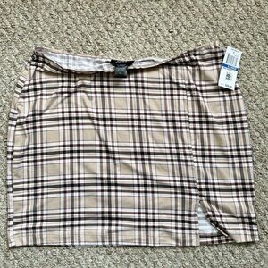 Brown Plaid Mini Skirt Size X-Large